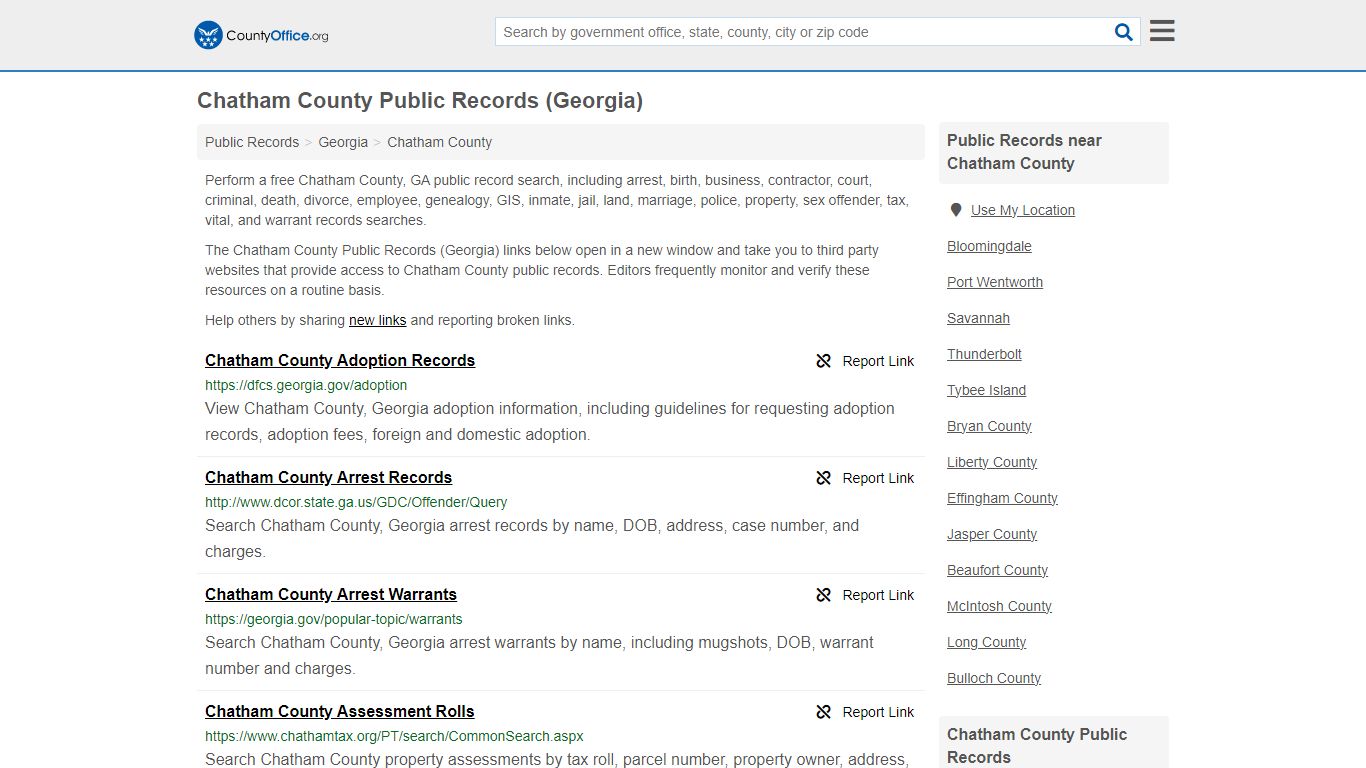 Chatham County Public Records (Georgia) - County Office